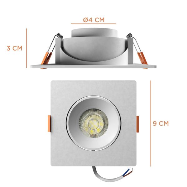 SPOT DE EMBUTIR EASY LED DECOR 5W QUADRADO 6,5K BRANCO BIVOLT