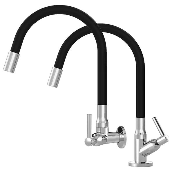 Torneira Para Cozinha Abs Flex Preta Real Metais