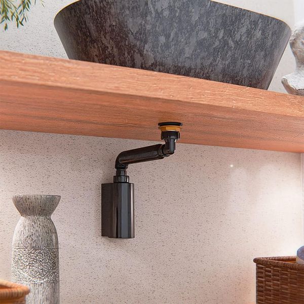 SIFÃO COPO BLACK PAREDE P/LAVATÓRIO 