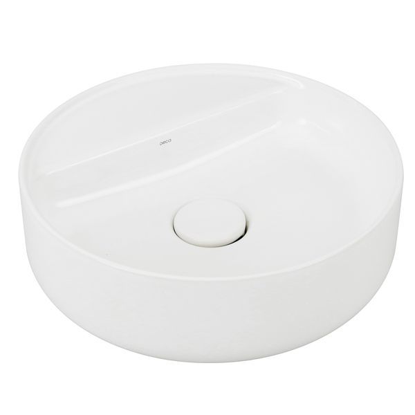 CUBA PARA BANHEIRO DE APOIO REDONDA COM MESA 40CM BRANCO - DECA