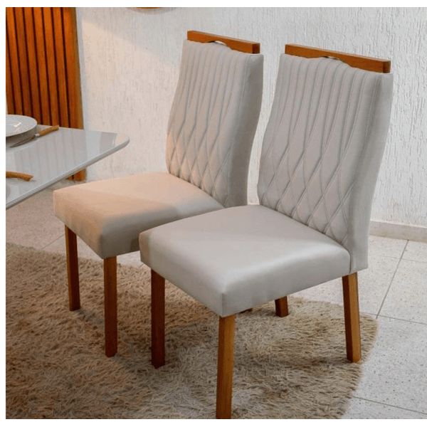 CONJUNTO DE MESA DE JANTAR PEDRO COM 4 CADEIRAS GENOVA (1,20m x 0,80m) - AVELÃ