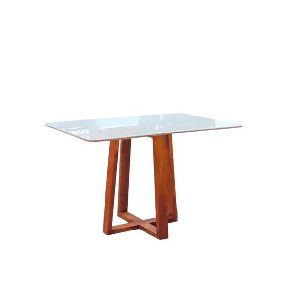 CONJUNTO DE MESA DE JANTAR PEDRO COM 4 CADEIRAS GENOVA (1,20m x 0,80m) - AVELÃ