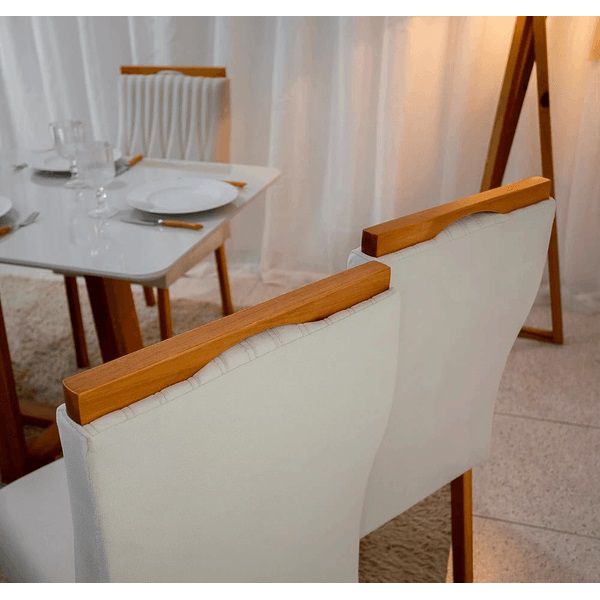 CONJUNTO DE MESA DE JANTAR PEDRO COM 4 CADEIRAS GENOVA (1,20m x 0,80m) - AVELÃ