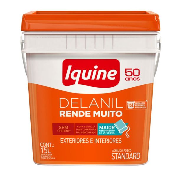 TINTA DELANIL RENDE MUITO CORES FOSCAS 15 LITROS BALDE - IQUINE