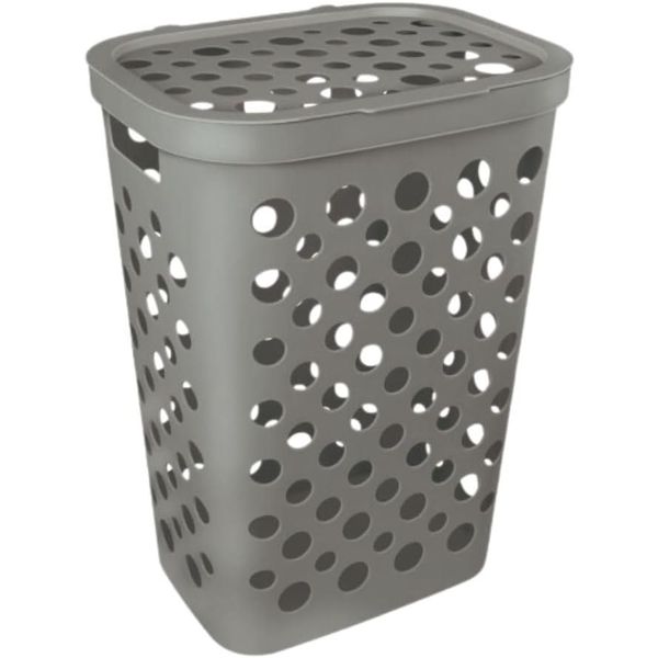 CESTO TELADO COM TAMPA 47 LITROS