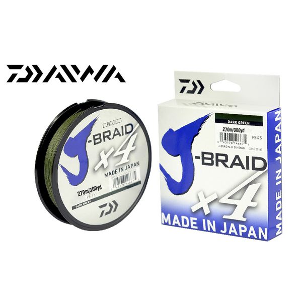 LINHA MULTIFILAMENTO DAIWA J-BRAID X4U 270m - VERDE