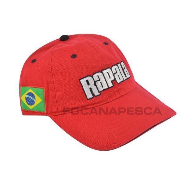 Boné Rapala Vermelho com Bandeira do Brasil