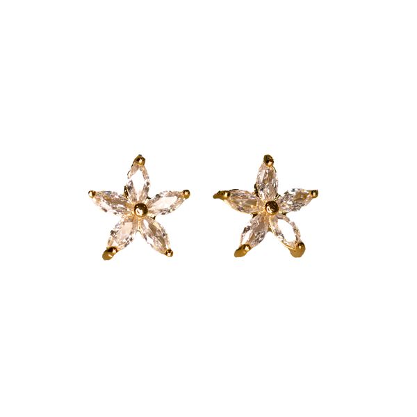 Brinco Flora- banho ouro 18k