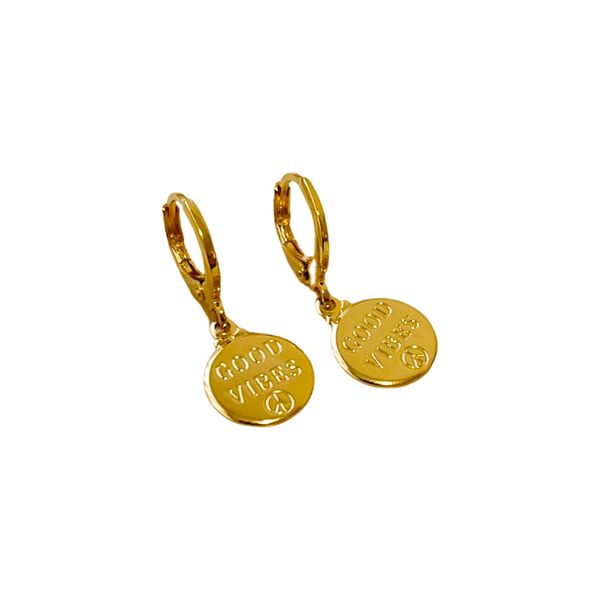 Argola Good Vibes- banho ouro 18k