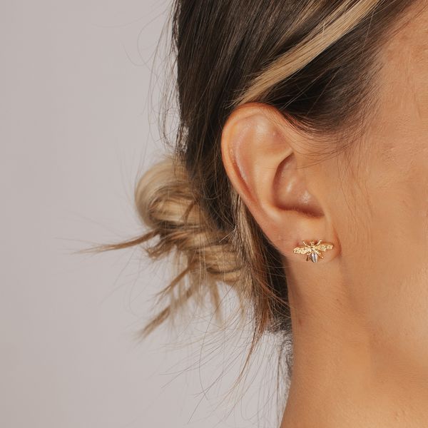 Brinco Bee- banho ouro 18k - FOLIATE