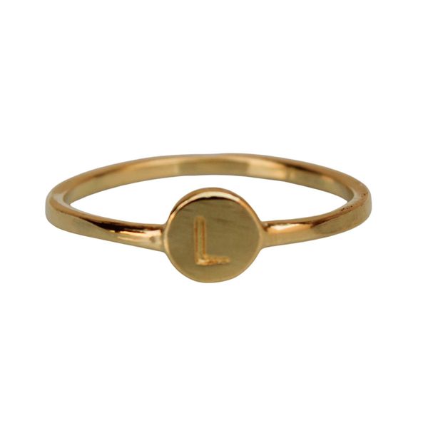 Anel Inicial L- banho ouro 18k - FOLIATE