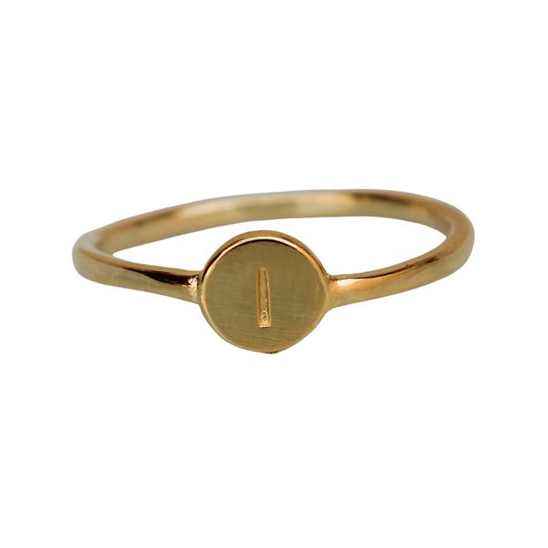 Anel Inicial H- banho ouro 18k