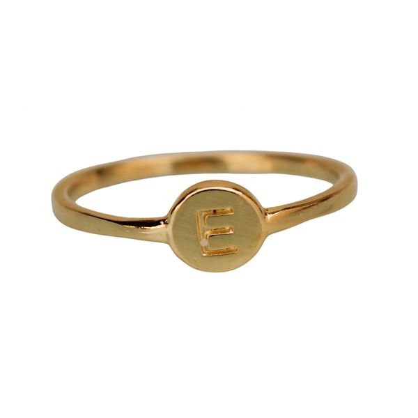 Anel Inicial E- banho ouro 18k