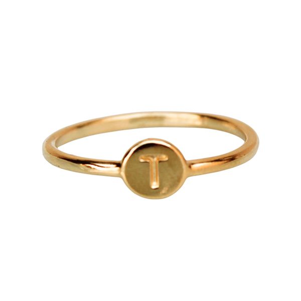 Anel Inicial T- banho ouro 18k - FOLIATE