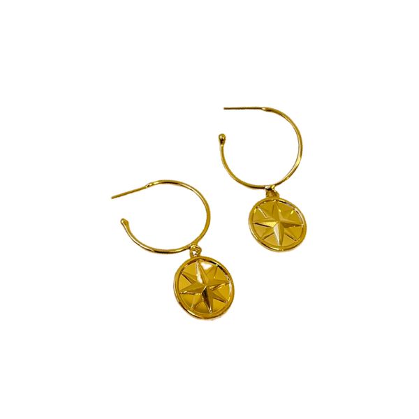 Argola Jasmin- banho ouro 18k - FOLIATE