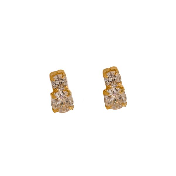 Mini Brinco Cristal- banho ouro 18k