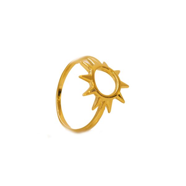 Anel Solar- banho ouro 18k - FOLIATE