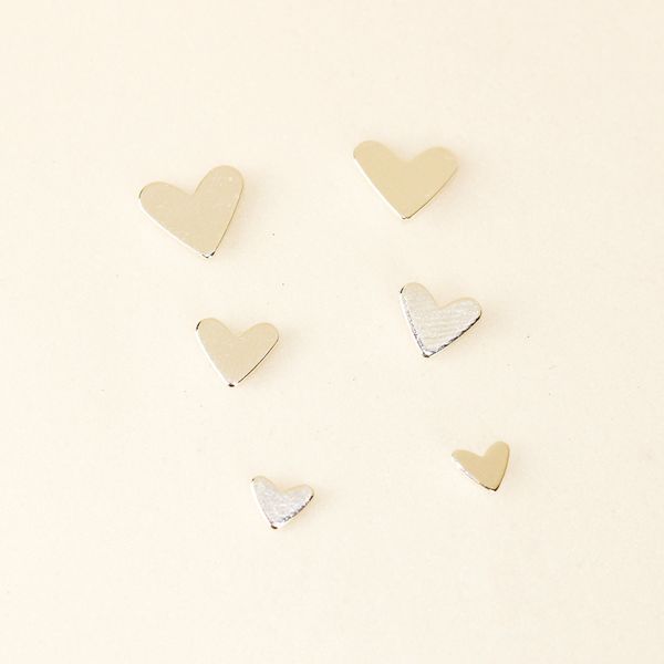 Kit Brincos Corações- banho de prata - FOLIATE