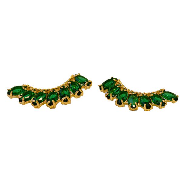 Ear Cuff Fancy Esmeralda- banho ouro 18k - FOLIATE