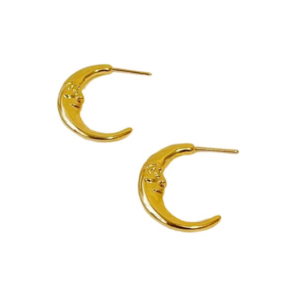 Argola Moon- banho ouro 18k - FOLIATE