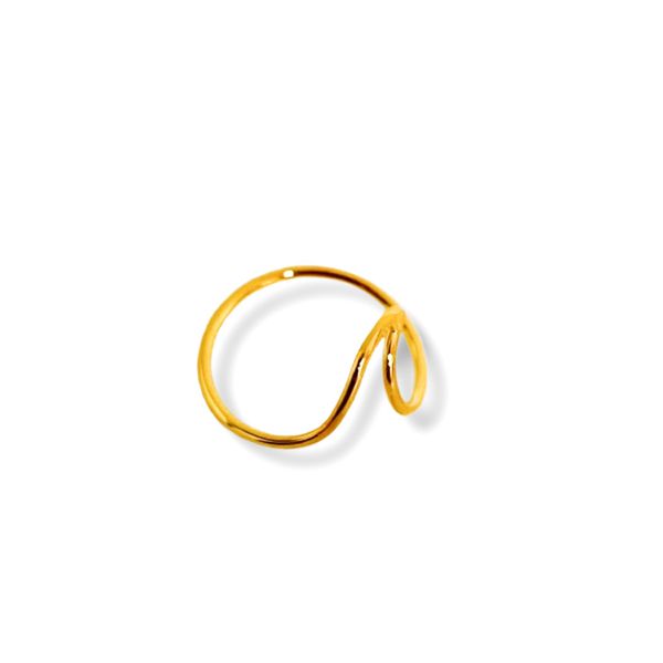 Anel Wave- banho ouro 18k