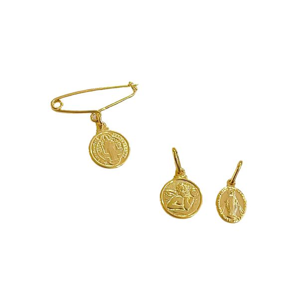 Alfinete Batizado- banho ouro 18k - FOLIATE