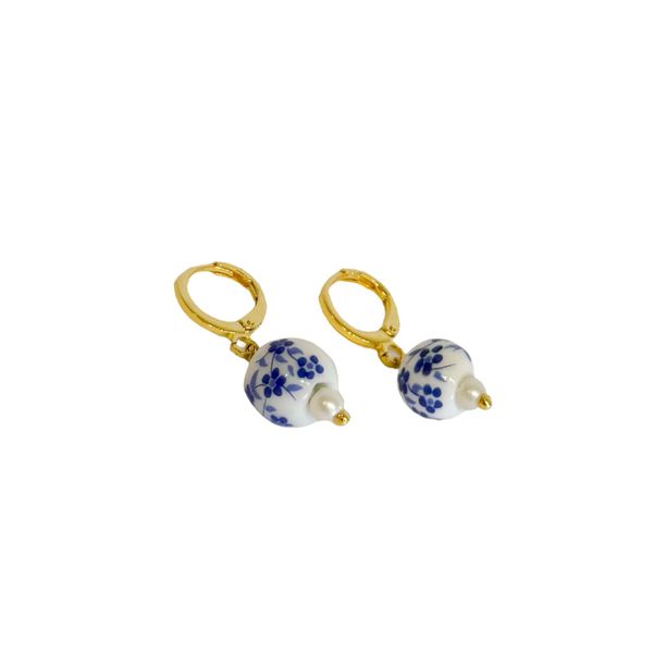 Argola Blue- banho ouro 18k - FOLIATE
