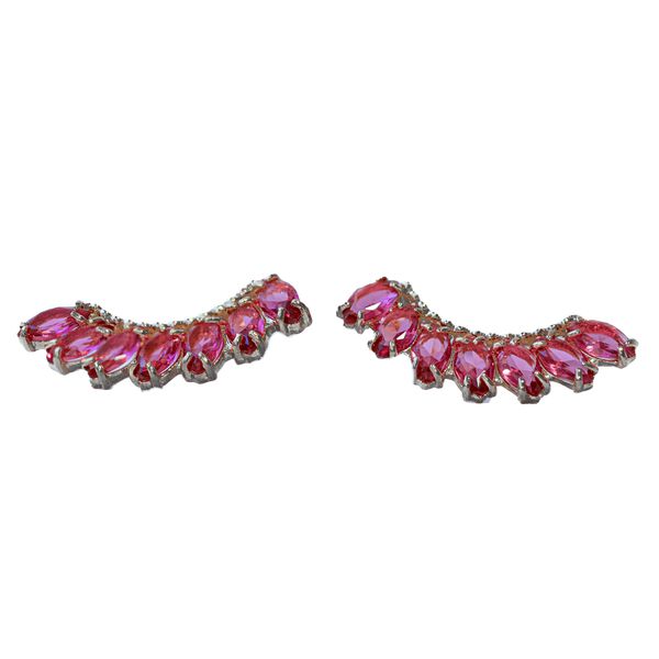 Ear Cuff Fancy Pink- banho prata