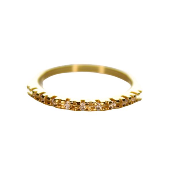 Anel Aparador com Zircônias- banho de ouro 18k - FOLIATE