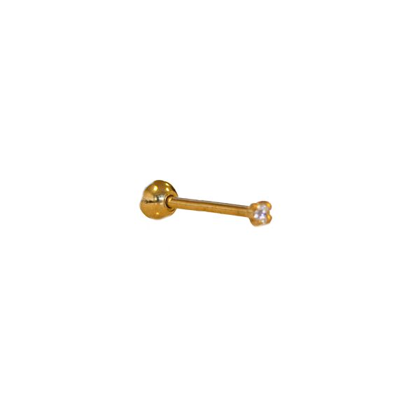 Piercing Mini Zircônia Ouro 8mm- aço cirúrgico - FOLIATE