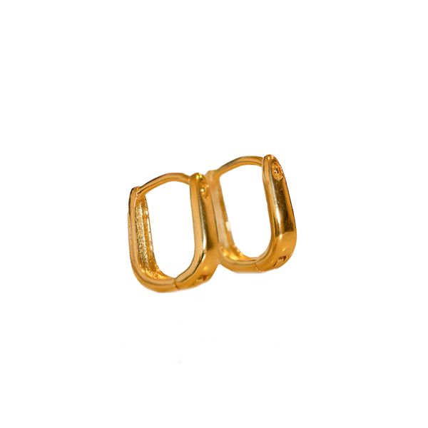 Argola Quadrada- banho ouro 18k