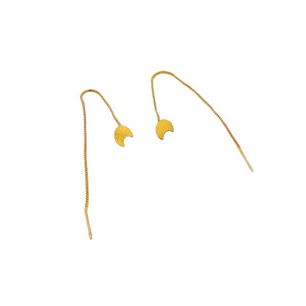 Brinco Fio Lua- banho ouro 18k - FOLIATE