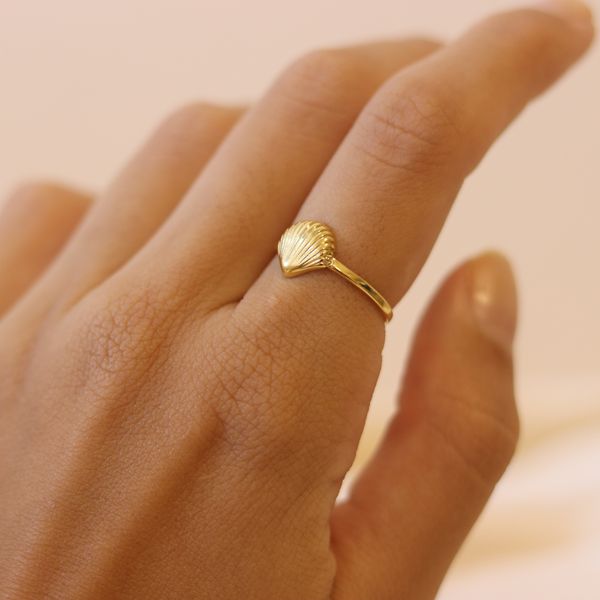 Anel Búzios- banho ouro 18k - FOLIATE
