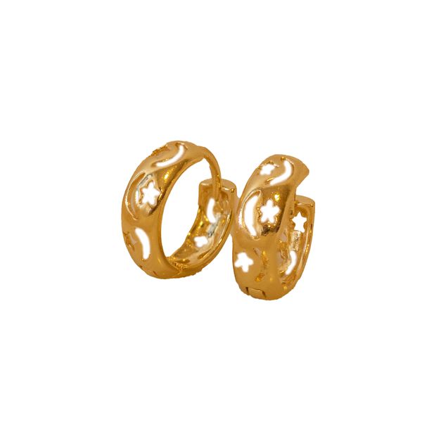 Argola Duo Moon- banho ouro 18k