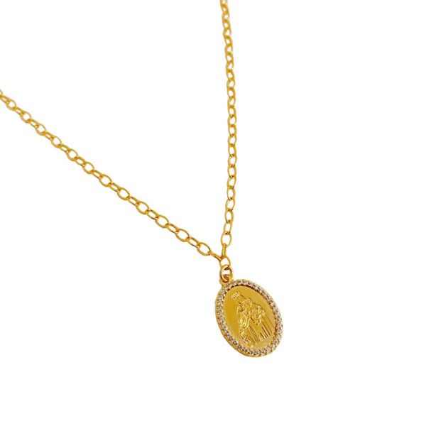 Colar Medalha- banho ouro 18k - FOLIATE