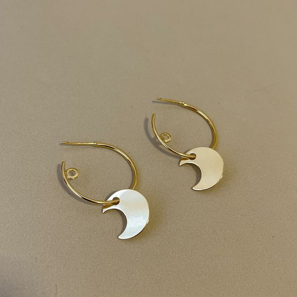 Argola Luna- banho ouro 18k - FOLIATE