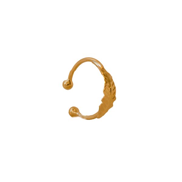 Piercing Fake Folha- banho ouro 18k