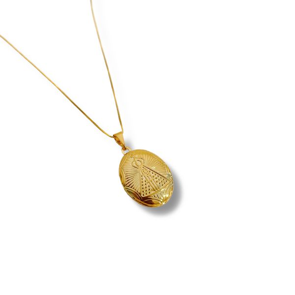 Colar Relicário Nossa Senhora- banho ouro 18k - FOLIATE