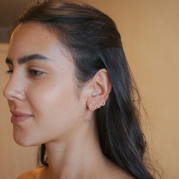 Trio Brincos Cool- banho ouro 18k - FOLIATE