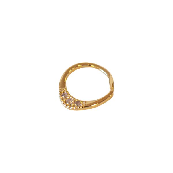 Piercing Cravejado 10mm- banho ouro 18k - FOLIATE