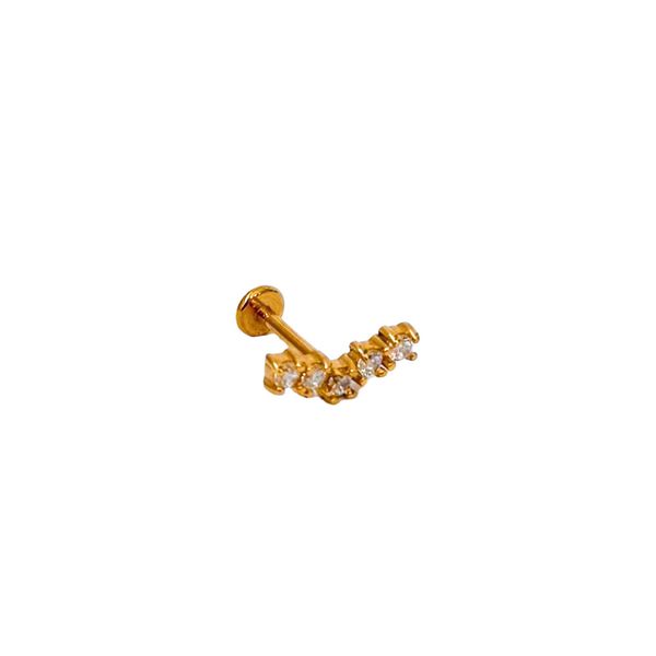 Piercing Sofia Ouro 8mm- aço cirúrgico. - FOLIATE