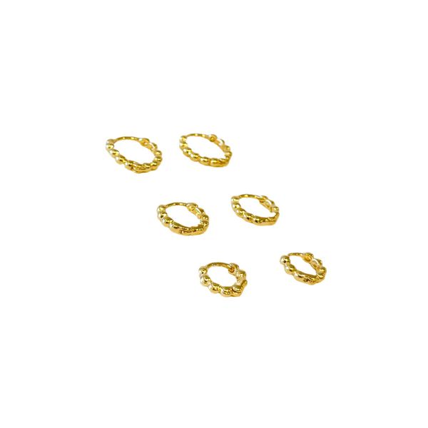 Trio de Argolas Vic- banho ouro 18k - FOLIATE