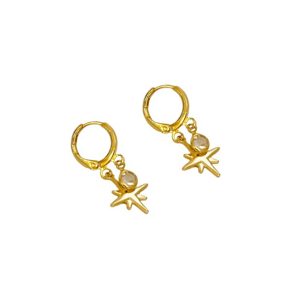 Argola Duo Star- banho ouro 18k - FOLIATE