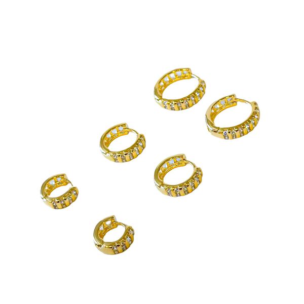 Trio de Argolas Alice- banho ouro 18k - FOLIATE