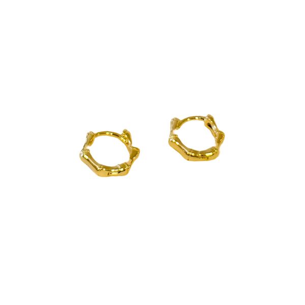 Argola Bamboo- banho ouro 18k - FOLIATE
