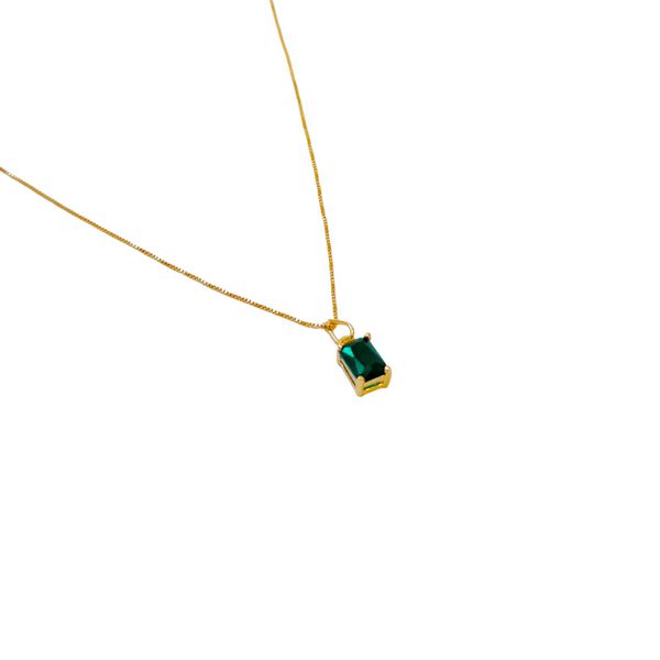 Colar Esmeralda- banho ouro - FOLIATE