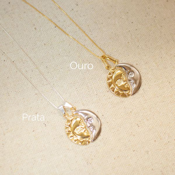 Colar Duo Astral- banho ouro 18k e prata - FOLIATE