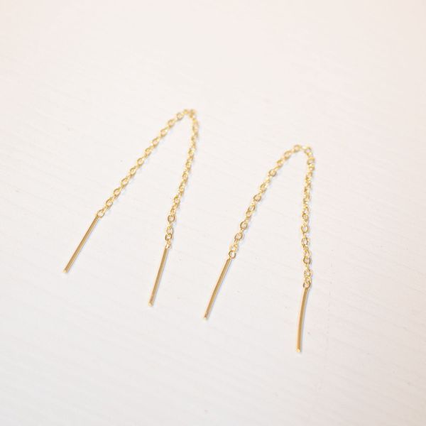 Brinco Fio Palito- banho ouro 18k