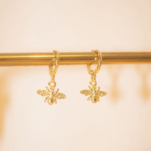 Argola Bee- banho ouro 18k - FOLIATE