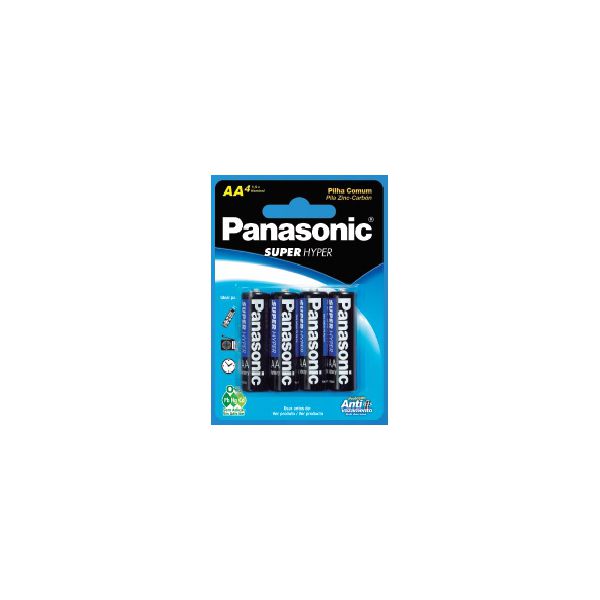 PILHA PANASONIC COMUM PEQUENA AA COM 4 UNIDADES 